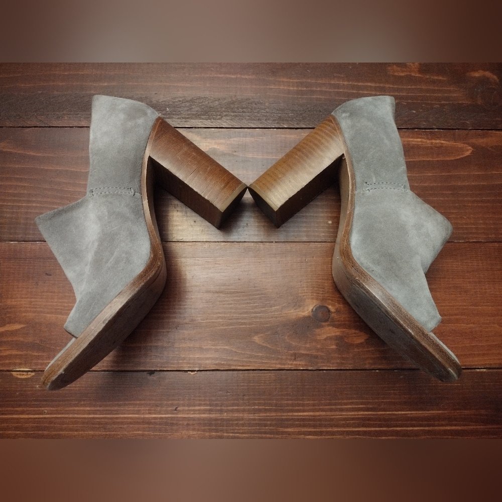 Rag & Bone Myra Suede Peep Toe Block Heels - Picture 6 of 10